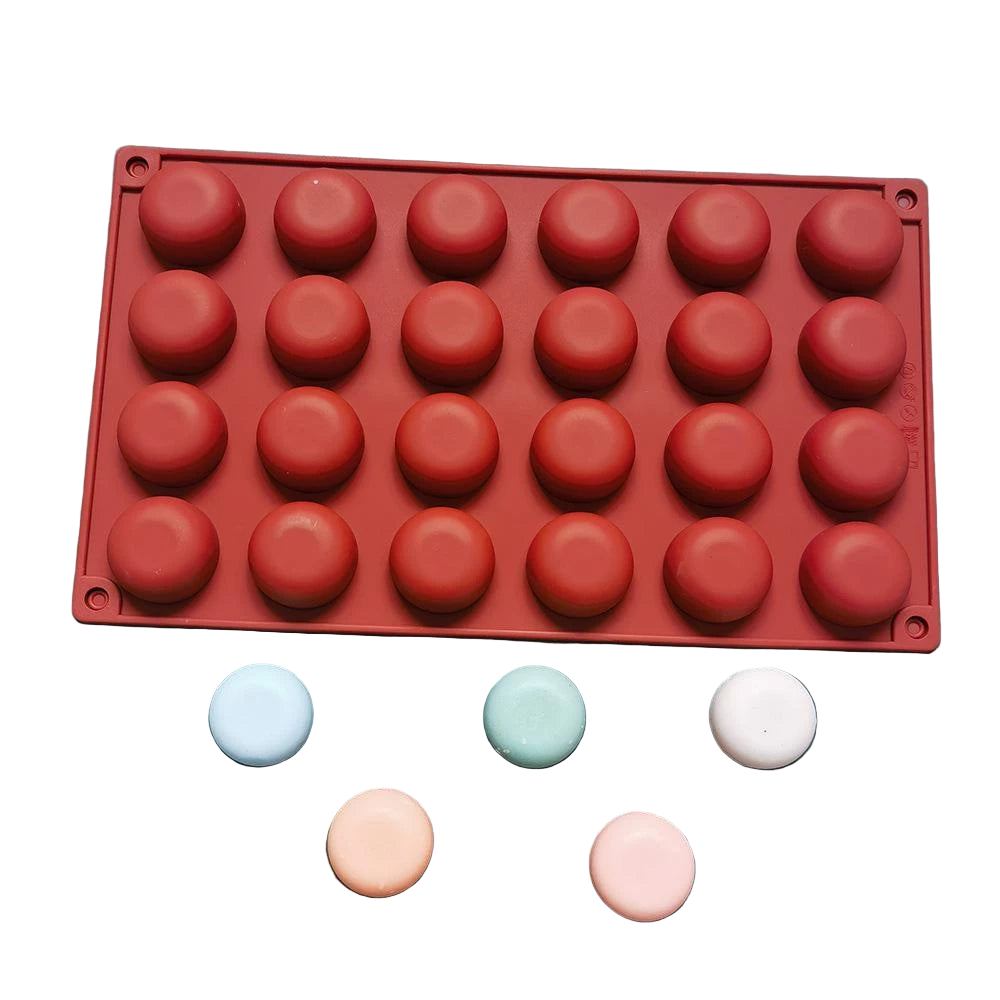 Convenient 24-Cavity Round Shape Silicone Cake Mold