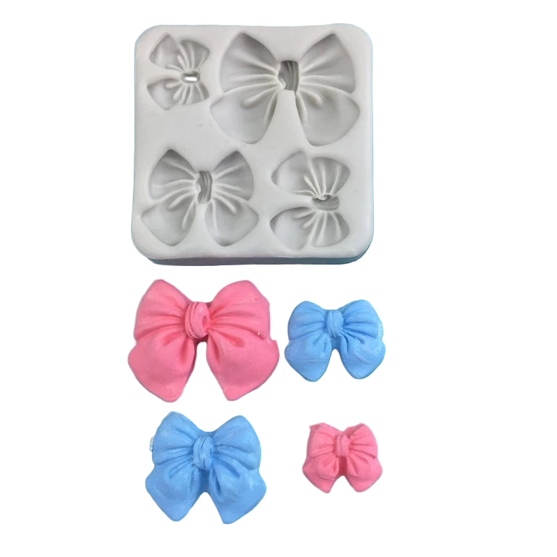 Silicone Bow Molds (Set of 4) | Cake Decorating, Jelly & Chocolate Mold | Birthday Party Accessories