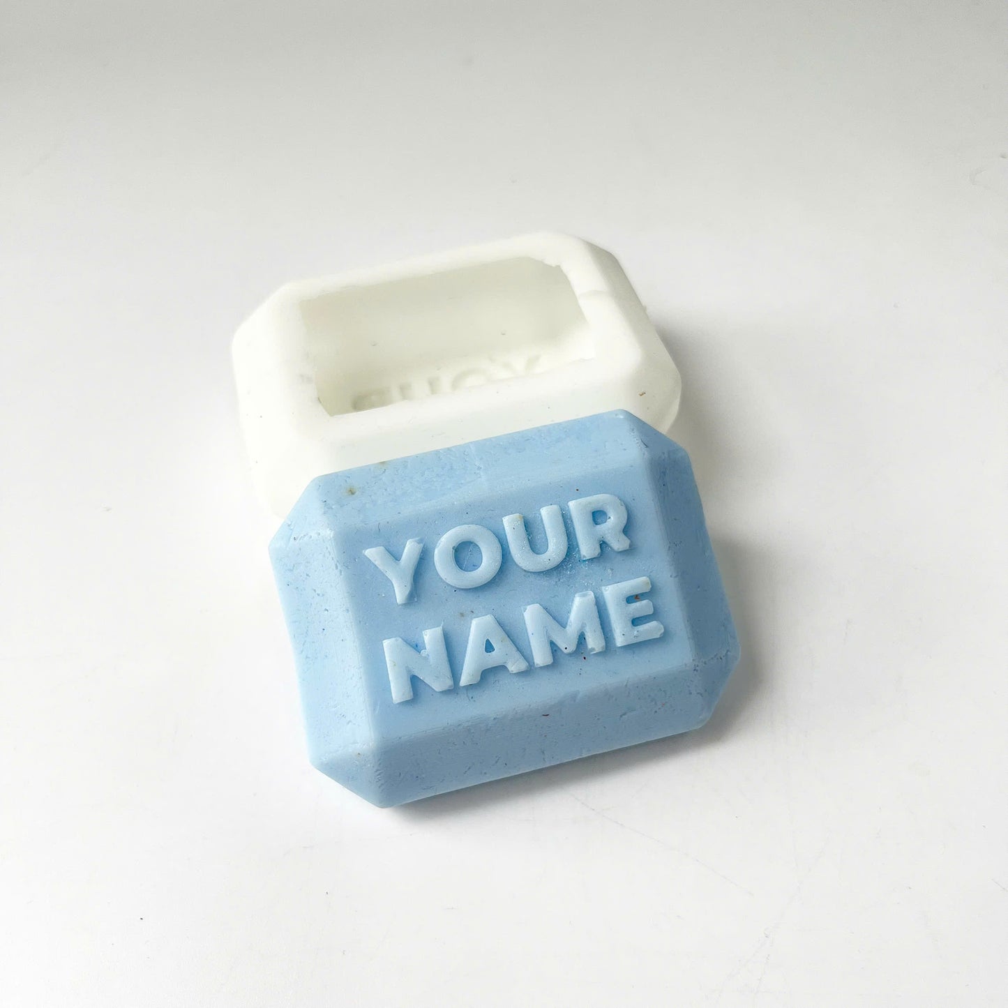 Made-to-Order Polygon Silicone Soap Mold with Custom Text