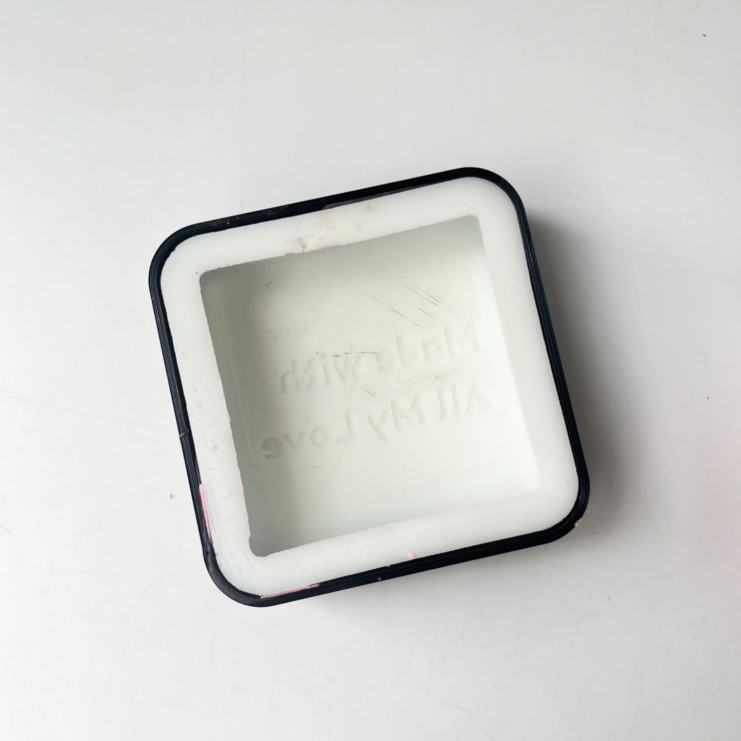 Made-to-Order Square Silicone Soap Mold with Custom Text