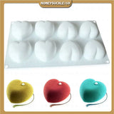 3D Heart Silicone Mold (8 Cavities): Perfect for Chocolate, Baking Decorations, Muffin Toppers, and Mousse Cakes