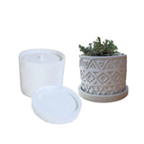 Round Vintage Pattern Planter Silicone Molds