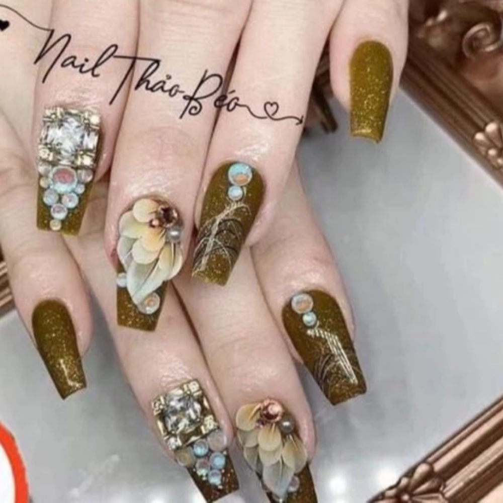 Hoa Bột Nail - Hoa Góc Vẽ