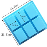 6-Cavity Rectangular Silicone Mold: Perfect for Chocolate, Baking, DIY Handmade Soap, and Fondant Decoration