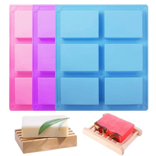6-Cavity Rectangular Silicone Mold: Perfect for Chocolate, Baking, DIY Handmade Soap, and Fondant Decoration