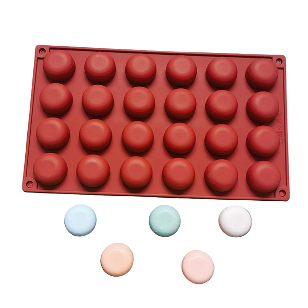 Convenient 24-Cavity Round Shape Silicone Cake Mold