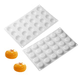 Convenient 24-Cavity Round Shape Silicone Cake Mold