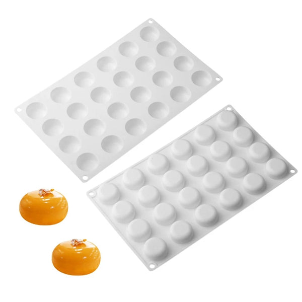 Convenient 24-Cavity Round Shape Silicone Cake Mold