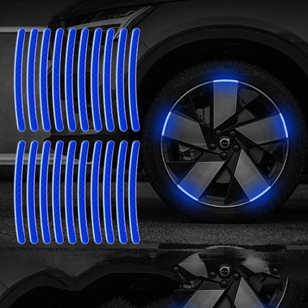 Set 20 Waterproof Reflective Stickers For Wheel Rim Decoration