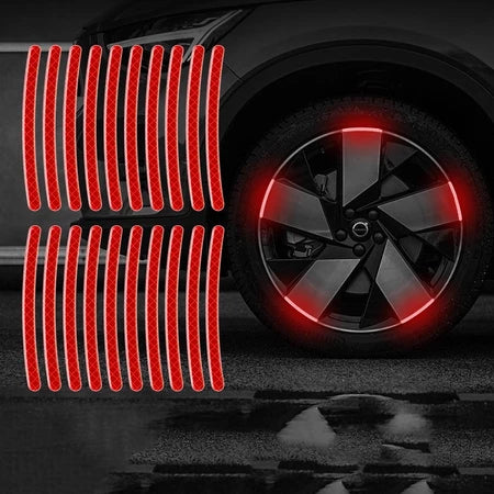 Set 20 Waterproof Reflective Stickers For Wheel Rim Decoration