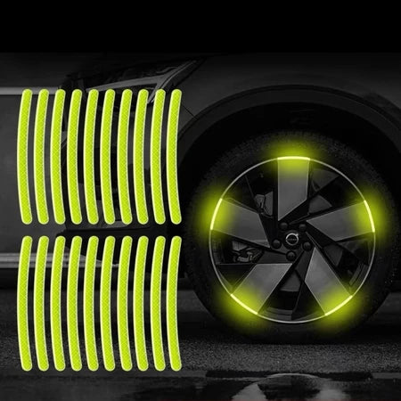 Set 20 Waterproof Reflective Stickers For Wheel Rim Decoration