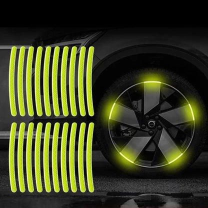 Set 20 Waterproof Reflective Stickers For Wheel Rim Decoration