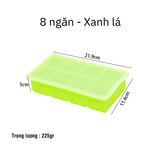 Multi-Color 8-Square Silicone Ice Cube Tray and Food Storage Container with Lid