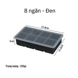 Multi-Color 8-Square Silicone Ice Cube Tray and Food Storage Container with Lid