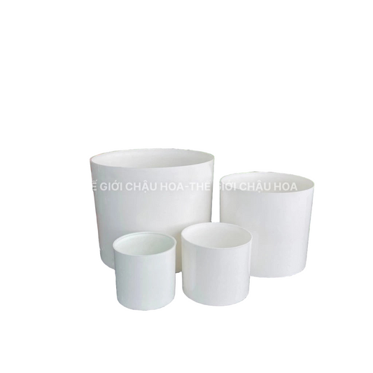 Round Imitation Ceramic Planter | Plastic Tabletop Pot for Plants | Home, Office & Balcony Decor