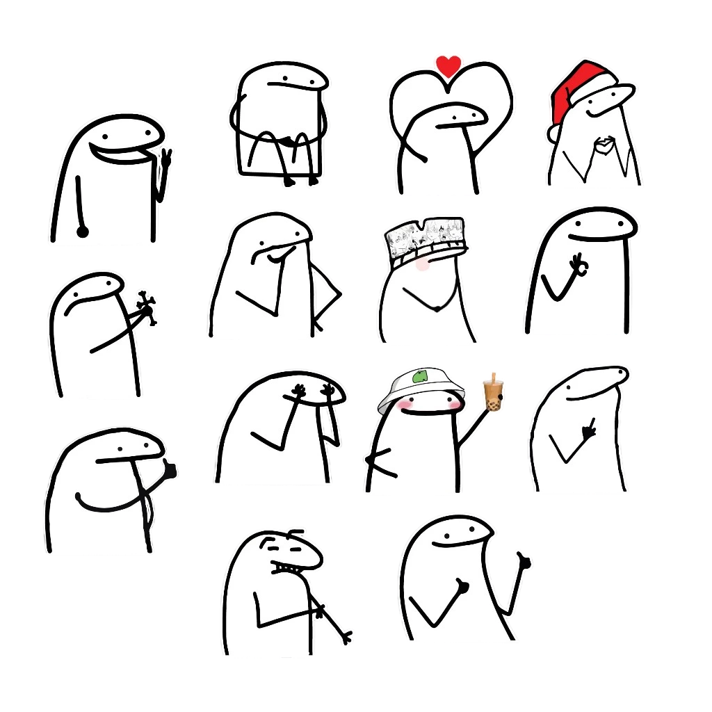 Set 50 Flork Meme Stickers