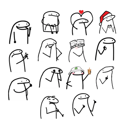 Set 50 Flork Meme Stickers