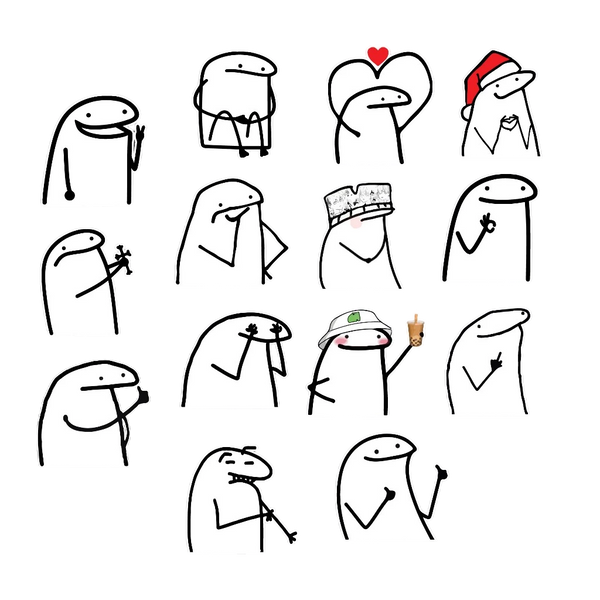 Set 50 Flork Meme Stickers