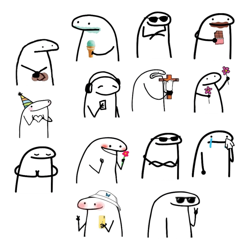 Set 50 Flork Meme Stickers
