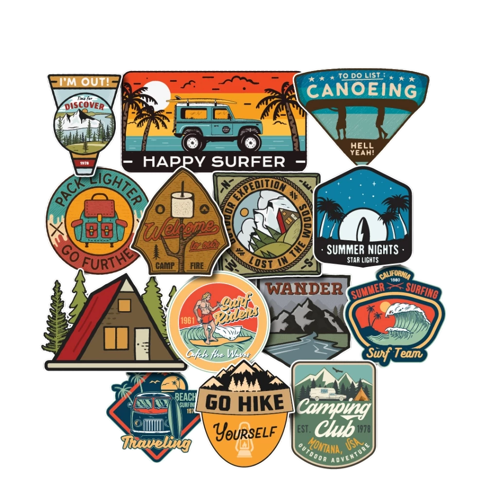 Set 50 Vintage Travel  Stickers