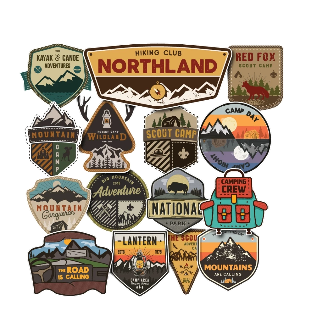 Set 50 Vintage Travel  Stickers
