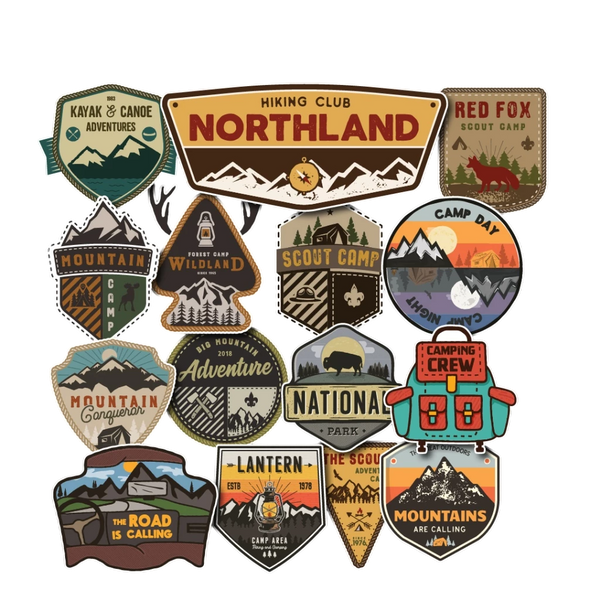 Set 50 Vintage Travel  Stickers