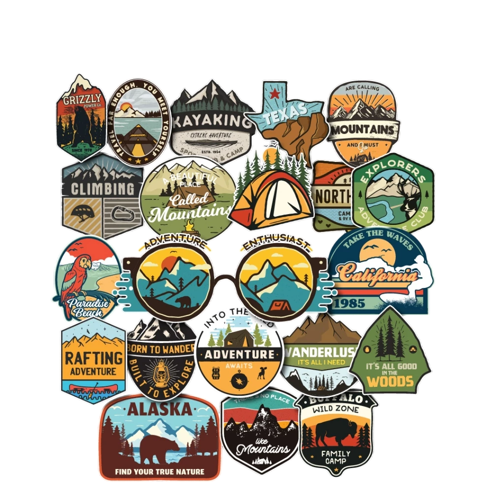 Set 50 Vintage Travel  Stickers
