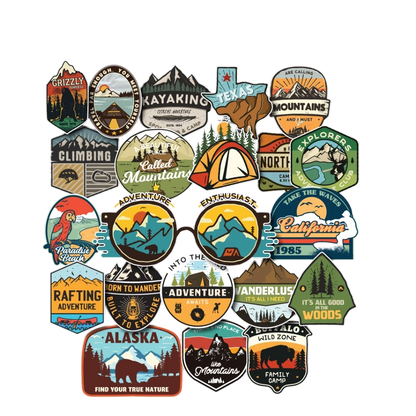 Set 50 Vintage Travel  Stickers