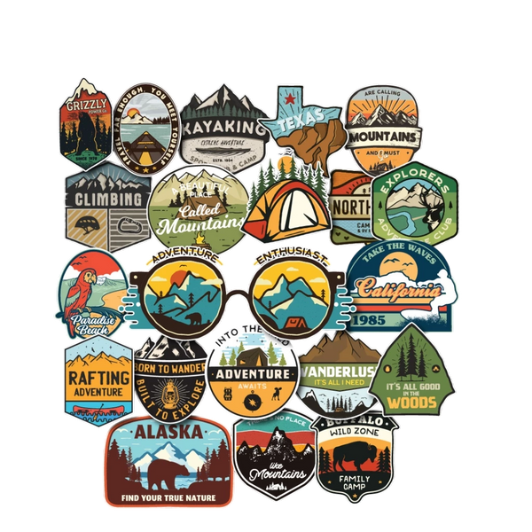 Set 50 Vintage Travel  Stickers