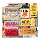 Set 50 Vintage Ticket Stickers