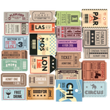 Set 50 Vintage Ticket Stickers