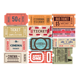 Set 50 Vintage Ticket Stickers