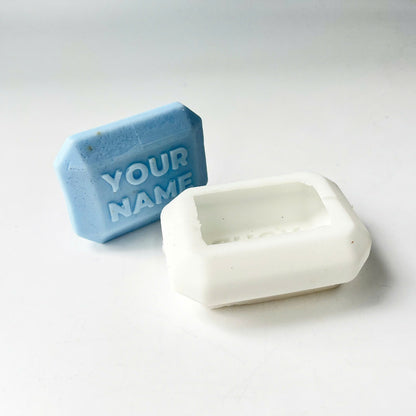 Made-to-Order Polygon Silicone Soap Mold with Custom Text