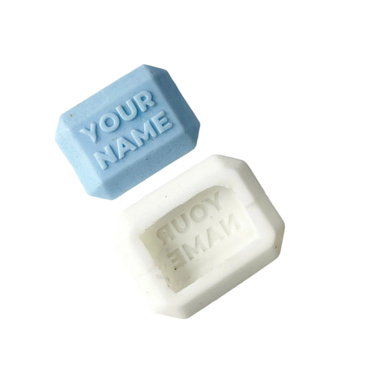 Made-to-Order Polygon Silicone Soap Mold with Custom Text
