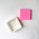 Made-to-Order Square Silicone Soap Mold with Custom Text