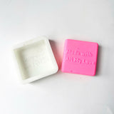 Made-to-Order Square Silicone Soap Mold with Custom Text