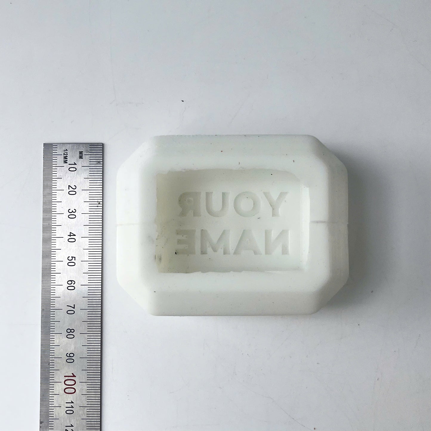 Made-to-Order Polygon Silicone Soap Mold with Custom Text