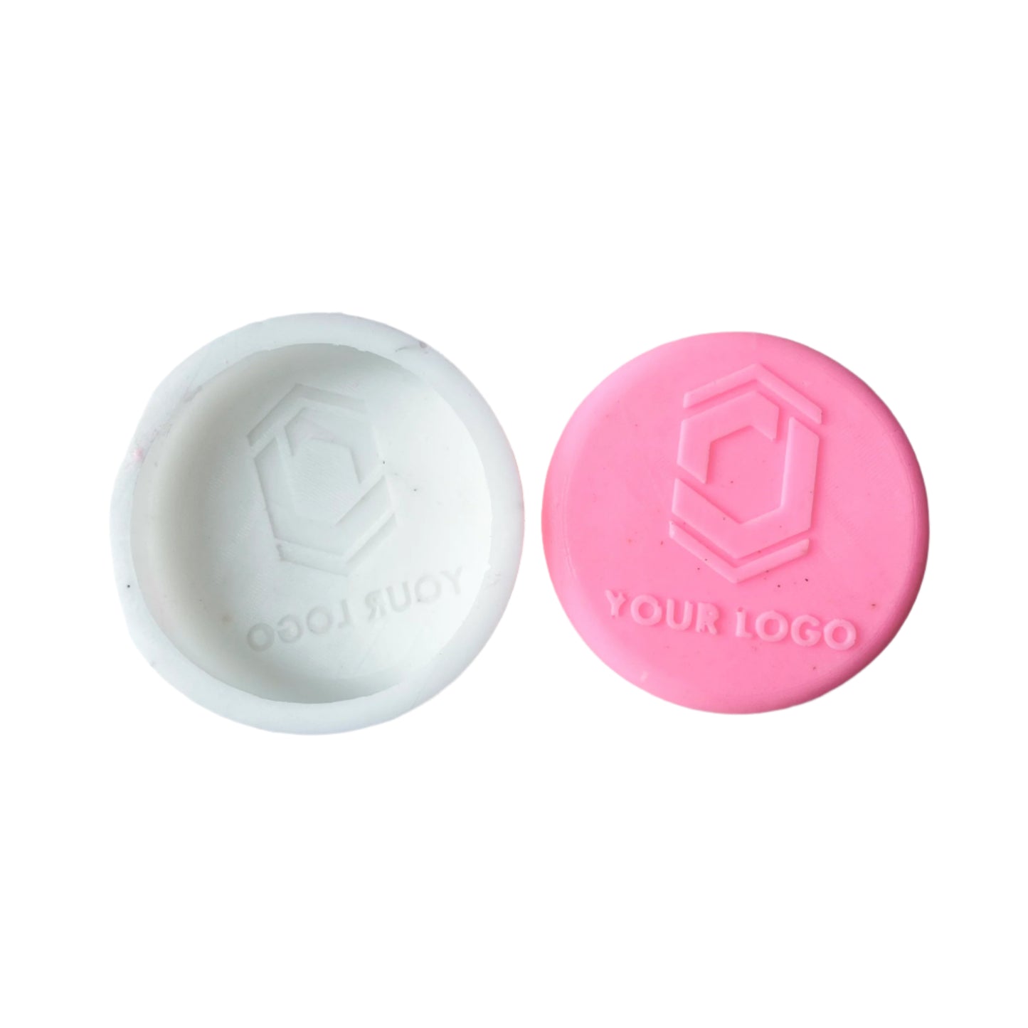 Made-to-Order Round Silicone Soap Mold with Custom Logo