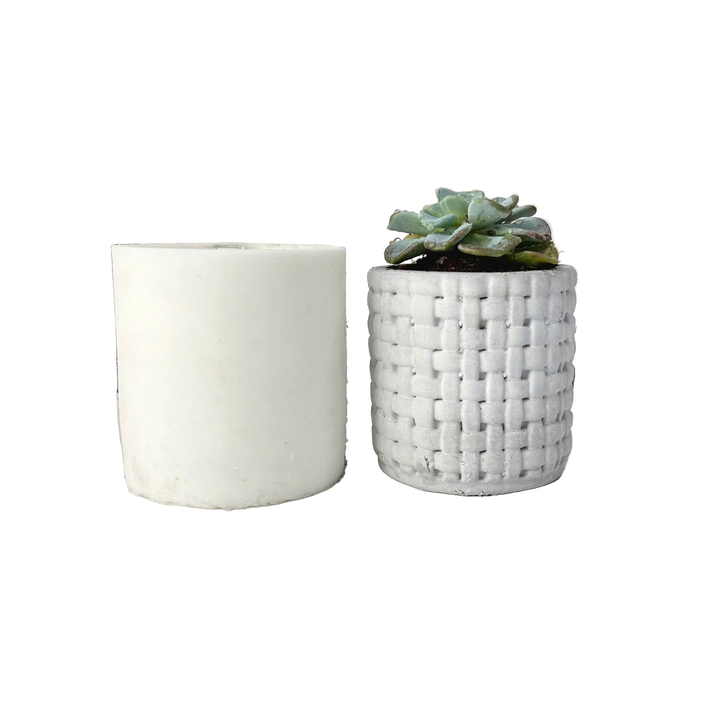 Plant Pot Silicone Mold with Embossed Pattern