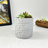 Plant Pot Silicone Mold with Triangle Pattern
