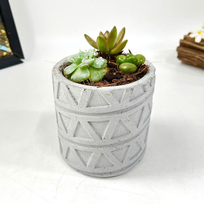 Plant Pot Silicone Mold with Triangle Pattern