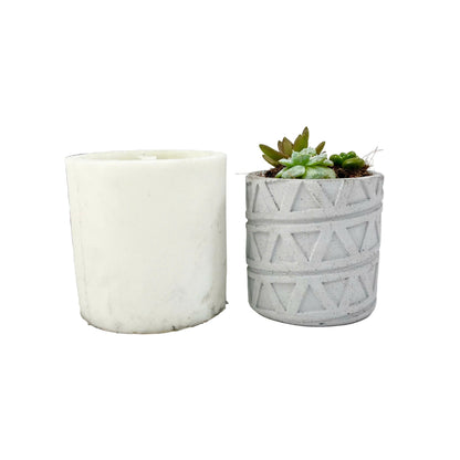 Plant Pot Silicone Mold with Triangle Pattern