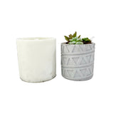 Plant Pot Silicone Mold with Triangle Pattern